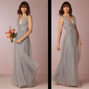 Anthropologie BHLDN chiffon Colombe Dress - Dove